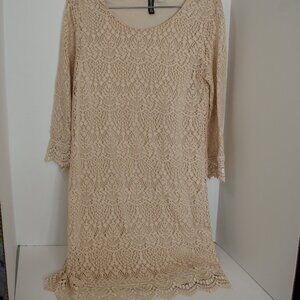 Lace Beige Dress with slip size 6